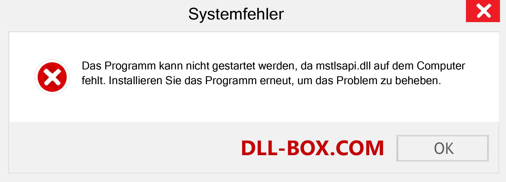 mstlsapi.dll-Datei fehlt?. Download für Windows 7, 8, 10 - Fix mstlsapi dll Missing Error unter Windows, Fotos, Bildern