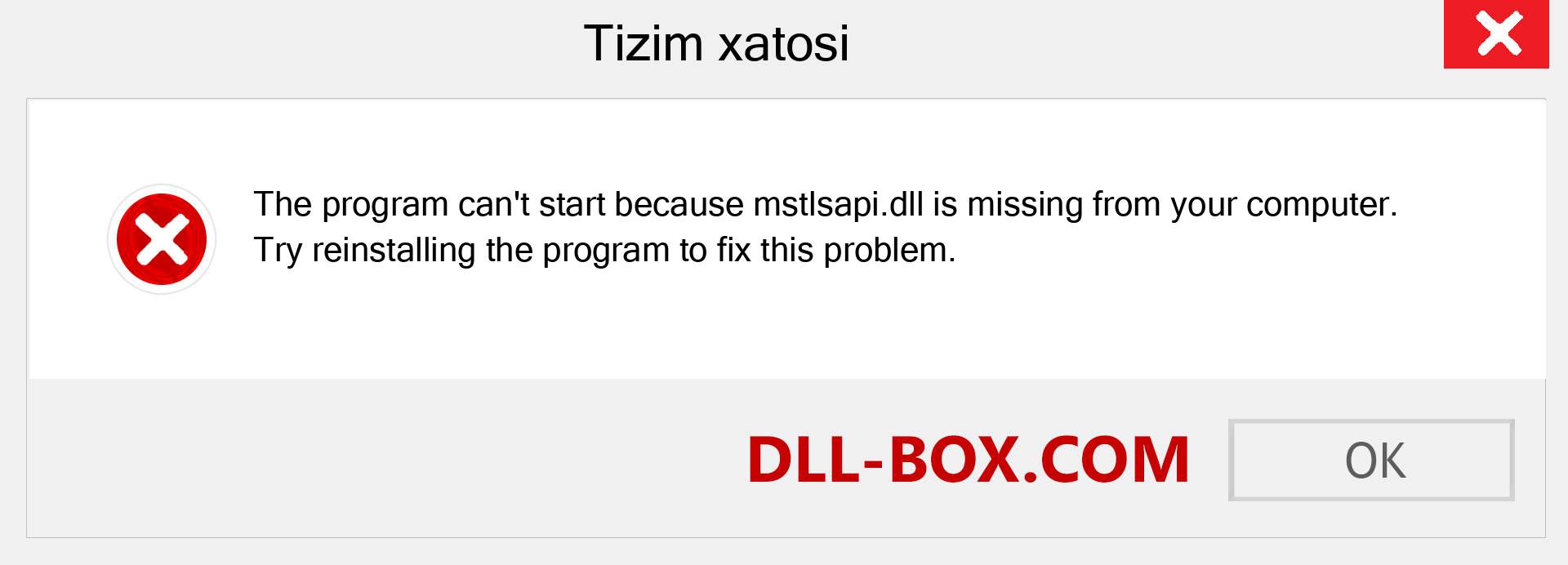 mstlsapi.dll fayli yo'qolganmi?. Windows 7, 8, 10 uchun yuklab olish - Windowsda mstlsapi dll etishmayotgan xatoni tuzating, rasmlar, rasmlar
